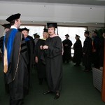 Faculty honorees line up for the procession